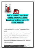 Role of Nurse Practitioner PMHNP 2026&sol;2027 &vert; 150&plus; Questions & Correct Answers &vert; Scope of Practice&comma; Healthcare Law&comma; Medicare&comma; Research&comma; HIPAA&comma; Ethics & Quality Improvement