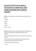 RADIATION PROTECTION IN MEDICAL&NewLine;RADIOGRAPHY BY SHERER FINAL PAPER&NewLine;SOLVED QUESTIONS WITH COMPLETE&NewLine;ANSWERS&NewLine;