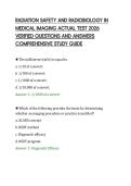 RADIATION SAFETY AND RADIOBIOLOGY IN&NewLine;MEDICAL IMAGING ACTUAL TEST 2026&NewLine;VERIFIED QUESTIONS AND ANSWERS&NewLine;COMPREHENSIVE STUDY GUIDE