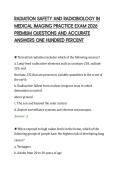 RADIATION SAFETY AND RADIOBIOLOGY IN&NewLine;MEDICAL IMAGING PRACTICE EXAM 2026&NewLine;PREMIUM QUESTIONS AND ACCURATE&NewLine;ANSWERS ONE HUNDRED PERCENT&NewLine;