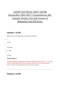 LADWP ELECTRICAL CRAFT HELPER  Examination 2026&ndash;2027 &vert; Comprehensive 300-Question Practice Test with Answers & Rationales&vert; Free Pdf Access&period;