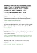 RADIATION SAFETY AND RADIOBIOLOGY IN&NewLine;MEDICAL IMAGING REVIEW PAPER 2026&NewLine;COMPLETE QUESTIONS WITH EXPERT&NewLine;SOLUTIONS AND MARKING SCHEME