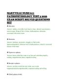 MARYVILLE NURS 611&NewLine;PATHOPHYSIOLOGY TEST 3 2026&NewLine;EXAM SCRIPT SOLVED QUESTIONS&NewLine;SET