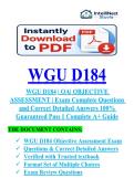 WGU D184&vert; OA&vert; OBJECTIVE ASSESSMENT&vert; EXAM QUESTIONS AND ANSWERS &vert; VERIFIED