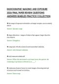 RADIOGRAPHIC IMAGING AND EXPOSURE&NewLine;2026 FINAL PAPER REVIEW QUESTIONS&NewLine;ANSWERS BUNDLED PRACTICE COLLECTION&NewLine;