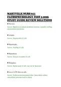 MARYVILLE NURS 611&NewLine;PATHOPHYSIOLOGY TEST 3 2026&NewLine;STUDY GUIDE REVIEW SOLUTIONS&NewLine;