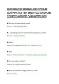 RADIOGRAPHIC IMAGING AND EXPOSURE&NewLine;2026 PRACTICE TEST SHEET FULL SOLUTIONS&NewLine;CORRECT ANSWERS GUARANTEED PASS&NewLine;