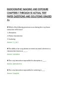 RADIOGRAPHIC IMAGING AND EXPOSURE&NewLine;CHAPTERS 1 THROUGH 10 ACTUAL TEST&NewLine;PAPER QUESTIONS AND SOLUTIONS GRADED&NewLine;A&plus;
