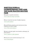 MARYVILLE NURS 611&NewLine;PATHOPHYSIOLOGY TEST 3 2026&NewLine;TEST BANK PRACTICE SOLUTION&NewLine;PACK