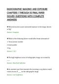 RADIOGRAPHIC IMAGING AND EXPOSURE&NewLine;CHAPTERS 1 THROUGH 10 FINAL PAPER&NewLine;SOLVED QUESTIONS WITH COMPLETE&NewLine;ANSWERS&NewLine;