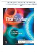 TEST BANK PHARMACOLOGY FOR CANADIAN HEALTH CARE &NewLine;PRACTICE 4TH EDITION LILLEY&rsquo;S &sol;ALL CHS 1-58