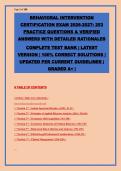 Behavioral Intervention Certification Exam 2026-2027 &vert; 253 Practice Questions with Detailed Rationales &vert; Autism Spectrum Disorder&comma; ABA Principles&comma; Skill Acquisition&comma; Behavior Reduction&comma; Data Collection&comma; Ethics & Clinical Management &vert; Complete Test Bank &vert; 