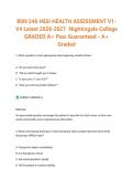 BSN 246 HESI HEALTH ASSESSMENT V1-V4 Latest 2026&sol;2027 &vert; Nightingale College &vert; GRADED A &vert; Pass Guaranteed - A&plus; Graded