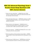 NSG 532 Advanced Physiology Exam 1 &NewLine;Practice Exam Study Questions with &NewLine;100&percnt; Correct Answers