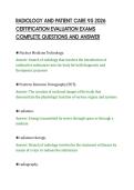 RADIOLOGY AND PATIENT CARE 95 2026&NewLine;CERTIFICATION EVALUATION EXAMS&NewLine;COMPLETE QUESTIONS AND ANSWER&NewLine;