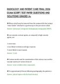 RADIOLOGY AND PATIENT CARE FINAL 2026&NewLine;EXAM SCRIPT TEST PAPER QUESTIONS AND&NewLine;SOLUTIONS GRADED A