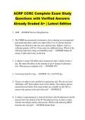 ACRP CCRC Complete Exam Study &NewLine;Questions with Verified Answers &NewLine;Already Graded A&plus; &vert; Latest Edition 