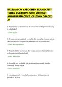 RADR 1311 CH 3 ABDOMEN EXAM SCRIPT&NewLine;TESTED QUESTIONS WITH CORRECT&NewLine;ANSWERS PRACTICE SOLUTION GRADED&NewLine;A&plus;&NewLine;