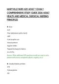 MARYVILLE NURS 620 ADULT 1 EXAM 1&NewLine;COMPREHENSIVE STUDY GUIDE 2026 ADULT&NewLine;HEALTH AND MEDICAL SURGICAL NURSING&NewLine;PRINCIPLES&NewLine;