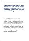 HESI Fundamentals Exam Questions & &NewLine;Answers 2026 &ndash; 500 Verified Q&A with &NewLine;Rationales for Nursing Students &ndash; Evolve &NewLine;HESI Review&comma; Pharmacology&comma; Med-Surg&comma; &NewLine;& Critical Thinking
