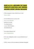 RADR 1311 CH 3 ABDOMEN TEST BANK&NewLine;COMPLETE QUESTIONS AND VERIFIED&NewLine;ANSWERS EXPERT REVIEW RESOURCE