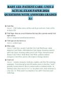 RADT 153- PATIENT CARE- UNIT 3&NewLine;ACTUAL EXAM PAPER 2026&NewLine;QUESTIONS WITH ANSWERS GRADED&NewLine;A&plus;&NewLine;