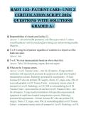 RADT 153- PATIENT CARE- UNIT 3&NewLine;CERTIFICATION SCRIPT 2026&NewLine;QUESTIONS WITH SOLUTIONS&NewLine;GRADED A&plus;