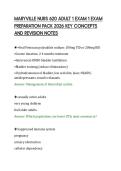 MARYVILLE NURS 620 ADULT 1 EXAM 1 EXAM&NewLine;PREPARATION PACK 2026 KEY CONCEPTS&NewLine;AND REVISION NOTES&NewLine;