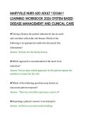 MARYVILLE NURS 620 ADULT 1 EXAM 1&NewLine;LEARNING WORKBOOK 2026 SYSTEM BASED&NewLine;DISEASE MANAGEMENT AND CLINICAL CARE&NewLine;