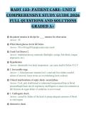 RADT 153- PATIENT CARE- UNIT 3&NewLine;COMPREHENSIVE STUDY GUIDE 2026&NewLine;FULL QUESTIONS AND SOLUTIONS&NewLine;GRADED A&plus;