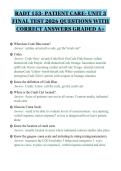 RADT 153- PATIENT CARE- UNIT 3&NewLine;FINAL TEST 2026 QUESTIONS WITH&NewLine;CORRECT ANSWERS GRADED A&plus;&NewLine;