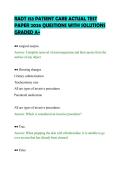 RADT 153 PATIENT CARE ACTUAL TEST&NewLine;PAPER 2026 QUESTIONS WITH SOLUTIONS&NewLine;GRADED A&plus;
