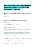 RADT 153 PATIENT CARE COMPREHENSIVE&NewLine;STUDY GUIDE 2026 SOLVED QUESTIONS&NewLine;AND CORRECT ANSWERS&NewLine;