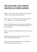 RADT EXAM SCRIPT 2026 COMPLETE&NewLine;QUESTIONS AND VERIFIED ANSWERS