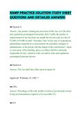 RAMP PRACTICE SOLUTION STUDY SHEET&NewLine;QUESTIONS AND DETAILED ANSWERS&NewLine;
