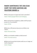 RAMSAY MAINTENANCE TEST 2026 EXAM&NewLine;SCRIPT TEST PAPER QUESTIONS AND&NewLine;SOLUTIONS GRADED A&plus;