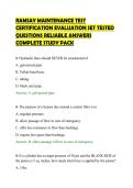 RAMSAY MAINTENANCE TEST&NewLine;CERTIFICATION EVALUATION SET TESTED&NewLine;QUESTIONS RELIABLE ANSWERS&NewLine;COMPLETE STUDY PACK&NewLine;