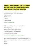 RAMSAY MAINTENANCE TEST TEST BANK&NewLine;SOLVED QUESTIONS VERIFIED ANSWERS&NewLine;VIEW AHEAD PRACTICE SOLUTION&NewLine;