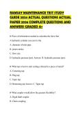 RAMSAY MAINTENANCE TEST STUDY&NewLine;GUIDE 2024 ACTUAL QUESTIONS ACTUAL&NewLine;PAPER 2026 COMPLETE QUESTIONS AND&NewLine;ANSWERS GRADED A&plus;