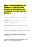 RAMSAY MAINTENANCE TEST STUDY&NewLine;GUIDE 2024 ACTUAL QUESTIONS&NewLine;CERTIFICATION EVALUATION 2026&NewLine;SOLVED QUESTIONS AND SOLUTIONS&NewLine;GRADED A&plus;&NewLine;