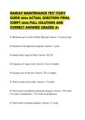 RAMSAY MAINTENANCE TEST STUDY&NewLine;GUIDE 2024 ACTUAL QUESTIONS FINAL&NewLine;SCRIPT 2026 FULL SOLUTIONS AND&NewLine;CORRECT ANSWERS GRADED A&plus;