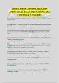 Private Patrol Operator Test Exam &NewLine;UPDATED ACTUAL QUESTIONS AND &NewLine;CORRECT ANSWERS