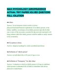 MASS PSYCHOLOGY JURISPRUDENCE&NewLine;ACTUAL TEST PAPER SOLVED QUESTIONS&NewLine;FULL SOLUTION