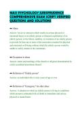 MASS PSYCHOLOGY JURISPRUDENCE&NewLine;COMPREHENSIVE EXAM SCRIPT VERIFIED&NewLine;QUESTIONS AND SOLUTIONS&NewLine;