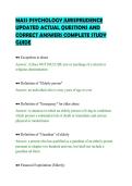 MASS PSYCHOLOGY JURISPRUDENCE&NewLine;UPDATED ACTUAL QUESTIONS AND&NewLine;CORRECT ANSWERS COMPLETE STUDY&NewLine;GUIDE&NewLine;