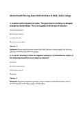Mental Health Nursing Exam &lpar;NUR 224 Exam 6&rpar; 2026 &vert;Galen College&NewLine;