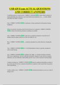 CSD 425 Exam ACTUAL QUESTIONS &NewLine;AND CORRECT ANSWERS