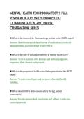 MENTAL HEALTH TECHNICIAN TEST 9 FULL&NewLine;REVISION NOTES WITH THERAPEUTIC&NewLine;COMMUNICATION AND PATIENT&NewLine;OBSERVATION SKILLS&NewLine;