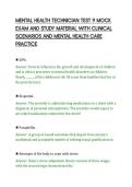 MENTAL HEALTH TECHNICIAN TEST 9 MOCK&NewLine;EXAM AND STUDY MATERIAL WITH CLINICAL&NewLine;SCENARIOS AND MENTAL HEALTH CARE&NewLine;PRACTICE
