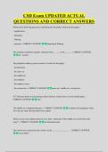CSD Exam UPDATED ACTUAL &NewLine;QUESTIONS AND CORRECT ANSWERS